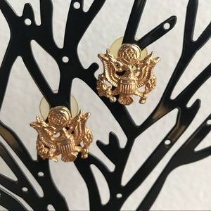80’s Retro Patriotic Gold Hardware Earrings